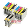 KIT 10 CARTUCCE COMPATIBILI CON EPSON T0551 T0552 T0553 T0554 (T0556) NERO+COLORI