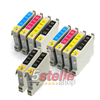 KIT 10 CARTUCCE COMPATIBILI CON EPSON T0611 T0612 T0613 T0614 (T0615) NERO+COLORI