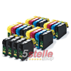 KIT 20 CARTUCCE COMPATIBILI CON EPSON T1291 T1292 T1293 T1294 (T1295) NERO+COLORI