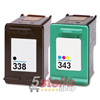BIPACK CARTUCCE COMPATIBILI CON HP 338 NERO C8765EE + 343 COLORE C8766EE