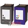 BIPACK CARTUCCE HP 56 NERO C6656AE + 57 COLOR C6657AE (SA342AE) REMAN