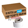 10 ROTOLI ETICHETTE ADESIVE DYMO 190x59 MM 99019 PER LABELWRITER 400 450