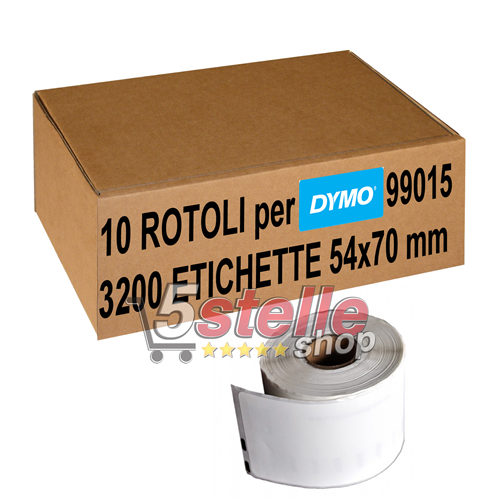 10 Rouleaux étiquettes Compatibles Dymo LabelWriter & Seiko - 54x70mm - 320 étiquettes/rouleau - Impression Thermique Directe