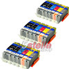 KIT 18 CARTUCCE PER CANON PGI-550BK CLI-551BK CLI-551C CLI-551M CLI-551Y CLI-551GY REMAN