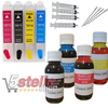 KIT 4 CARTUCCE AUTORESETTANTI RICARICABILI EPSON T0711 T0712 T0713 T0714 (T0715) + FLACONI INCHIOSTRO DA 100ML + 4 SIRINGHE