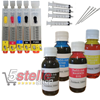 KIT 5 CARTUCCE AUTORESETTANTI RICARICABILI PER CANON PGI-550BK CLI-551BK CLI-551C CLI-551M CLI-551Y + 4 FLACONI INCHIOSTRO DA 100ML + 4 SIRINGHE