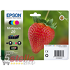 MULTIPACK 4 CARTUCCE INCHIOSTRI ORIGINALI EPSON T2986 SERIE FRAGOLA NERO + COLORI