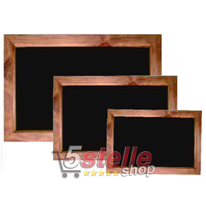 5 Stelle Shop  LAVAGNA DA MURO NERA CON CORNICE IN LEGNO FORMATO A3 30X42  CM SCRIVIBILE CON GESSI E MARKER (30x42 cm)