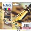 MULTIPACK 4 CARTUCCE INCHIOSTRI ORIGINALI EPSON T1636 SERIE PENNA E CRUCIVERBA NERO XL + COLORI XL