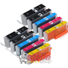 KIT 10 CARTUCCE PER CANON PGI-570BK CLI-571BK CLI-571C CLI-571M CLI-571Y ALTA CAPACITÀ REMAN