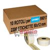 10 ROTOLI ETICHETTE ADESIVE DYMO 12x50 MM 99017 PER LABELWRITER 400 450