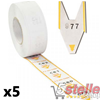 5 ROTOLI DA 2000 TICKET ETICHETTE NUMERATE ELIMINACODE A RONDINE COLORE GIALLO