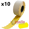 10 ROTOLI ETICHETTE ADESIVE COLORATE PER PREZZATRICE 26x12 MM GIALLO FLUO