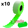 10 ROTOLI ETICHETTE ADESIVE COLORATE PER PREZZATRICE 26x12 MM VERDE FLUO