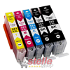KIT 5 CARTUCCE XXL COMPATIBILI CON CANON PGI-580BK CLI-581BK CLI-581C CLI-581M CLI-581Y NERO+COLORI