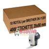 10 ROTOLI ETICHETTE ADESIVE COMPATIBILI BROTHER DK-11201 29x90 MM PER QL 500 550 560 570 580N 650TD 700 710 720 800 810W 820NWB 1050 1060N 1110NWB SUPPORTO INCLUSO