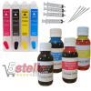 KIT 4 CARTUCCE AUTORESETTANTI RICARICABILI EPSON T2991 T2992 T2993 T2994 (T2996) + FLACONI INCHIOSTRO DA 100ML + 4 SIRINGHE