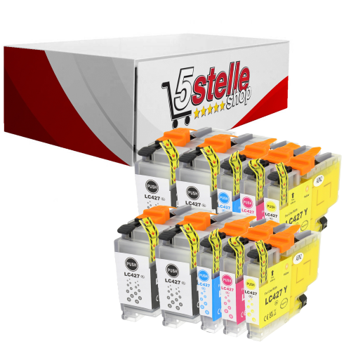 KIT 10 CARTUCCE XL COMPATIBILI CON BROTHER LC-427XL LC427XLVAL NERO+COLORI