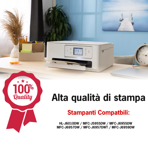 KIT 10 CARTUCCE XL COMPATIBILI CON BROTHER LC-427XL LC427XLVAL NERO+COLORI