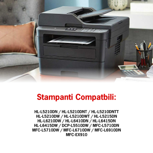 TONER XXL COMPATIBILE PER BROTHER HL-L5210DN L5210DNT L5210DNTT L5210DW L5210DWT  L5215DN L6210DW L6410DN L6415DN L6415DW DCP-L5510DW MFC-L5710DN L5710DW L6710DW L6910DN MFC-EX910 CARTUCCIA TN-3600XXL